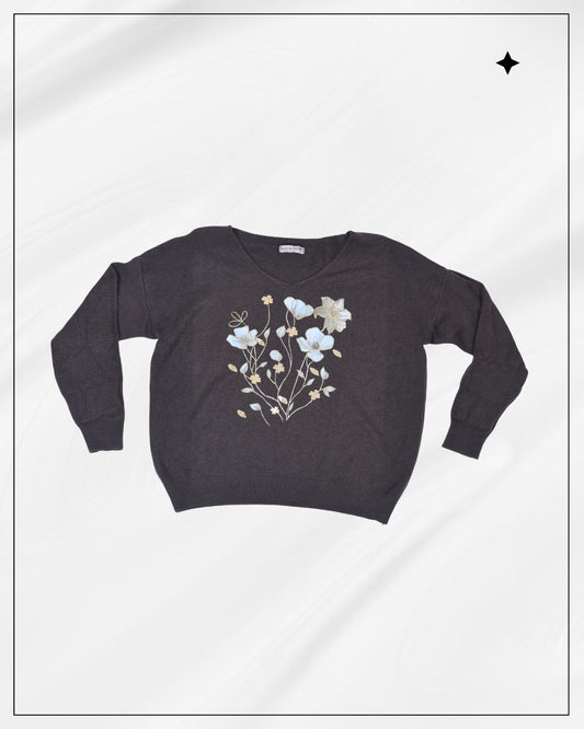 Fleur Noir Sweater
